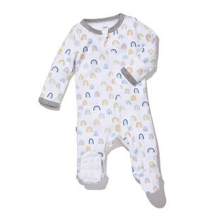 Nanit Sleepwear Footed Pajamas 6-9 Months Rainbows Footie 17-21lb Organic Cotton
